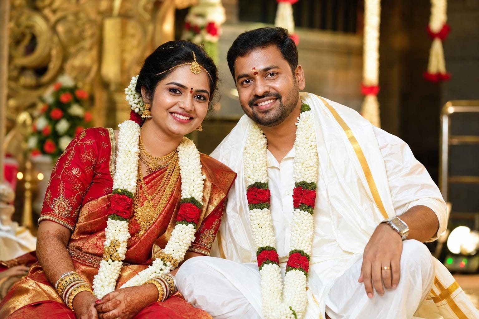 Happy Padmashali married couple matrimony profile